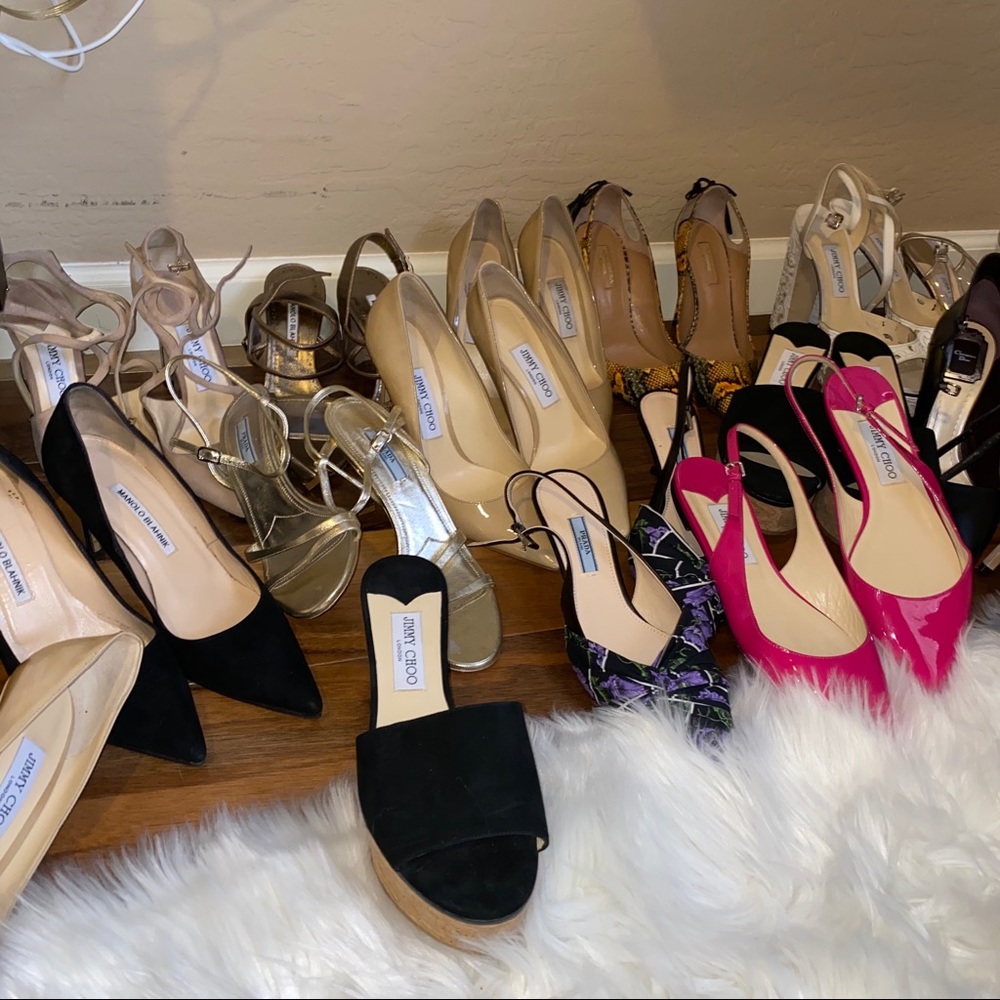 Jimmy Choo, Prada, Christian Louis Vuitton, Manolo